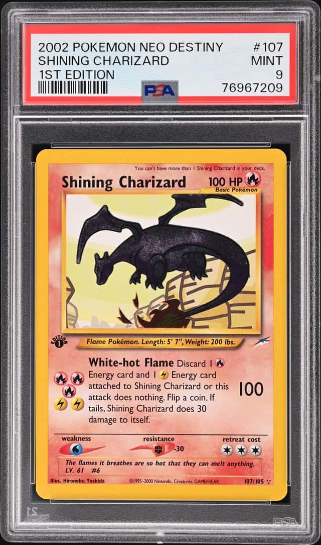 2002 Pokemon Neo Destiny 1st Edition Shining Charizard #107