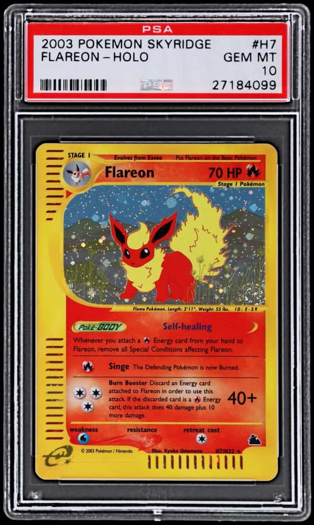 2003 Pokemon Skyridge Holo Flareon #H7