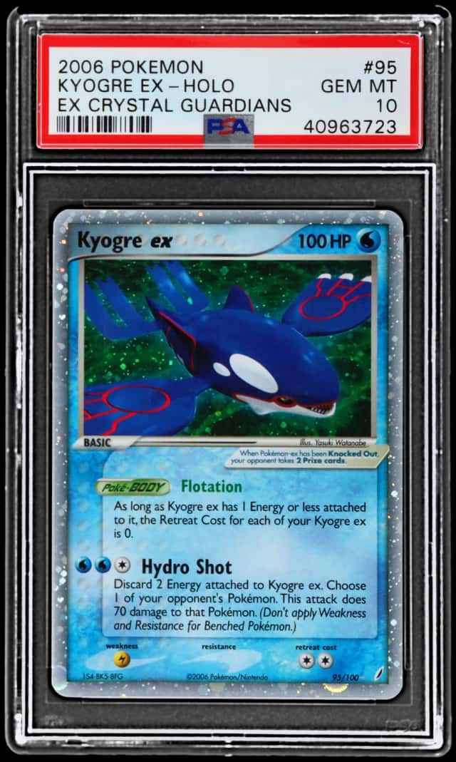 2006 Pokemon Ex Crystal Guardians Holo Kyogre Ex #95