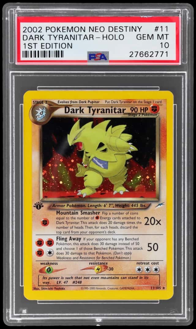 2002 Pokemon Neo Destiny 1st Edition Holo Dark Tyranitar #11
