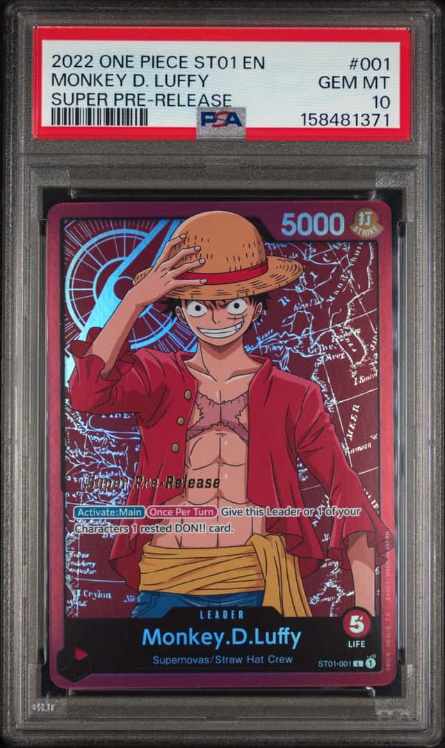 2022 One Piece ST01 En Super Pre-Release #001 Monkey D. Luffy PSA 10 GEM MINT