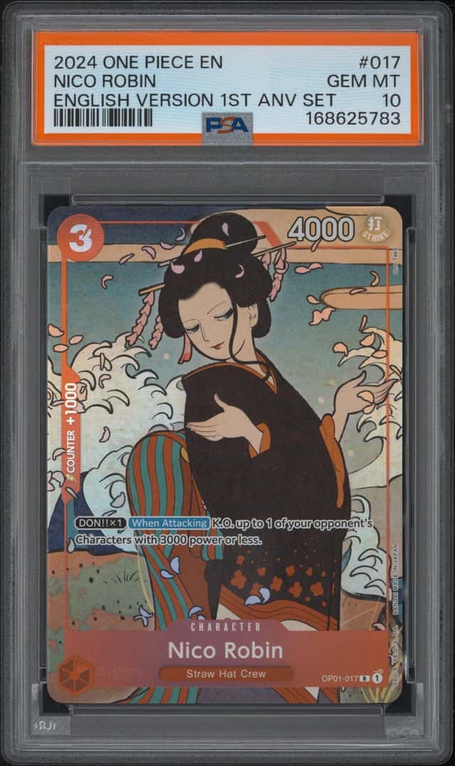 2024 ONE PIECE ENGLISH VERSION 1ST ANNIVERSARY SET #017 NICO ROBIN PSA 10