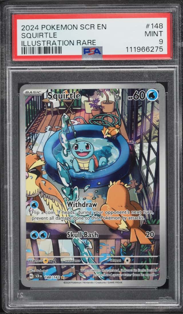 2024 Pokemon Scarlet & Violet Stellar Crown IR Squirtle #148 PSA 9 MINT
