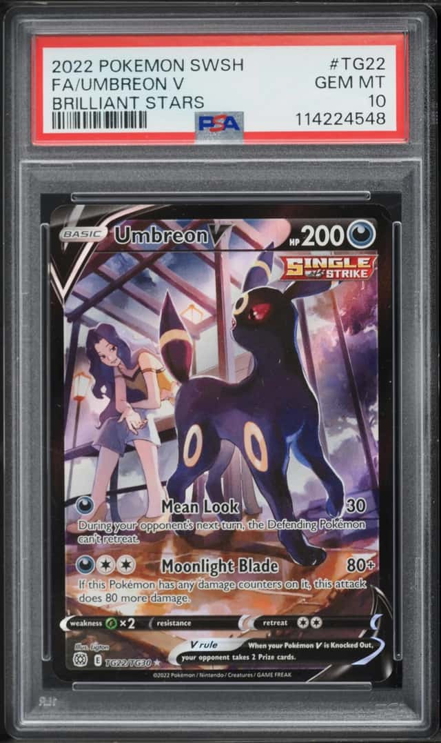 2022 Pokemon Sword & Shield Brilliant Stars CHR Umbreon V #TG22 PSA 10 GEM MINT