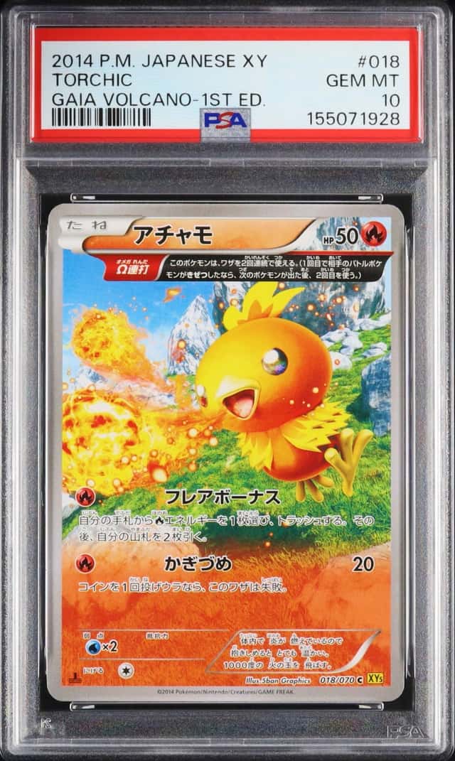 2014 Pokemon Japanese Torchic C 1st Edition Gaia Volcano #018 PSA 10