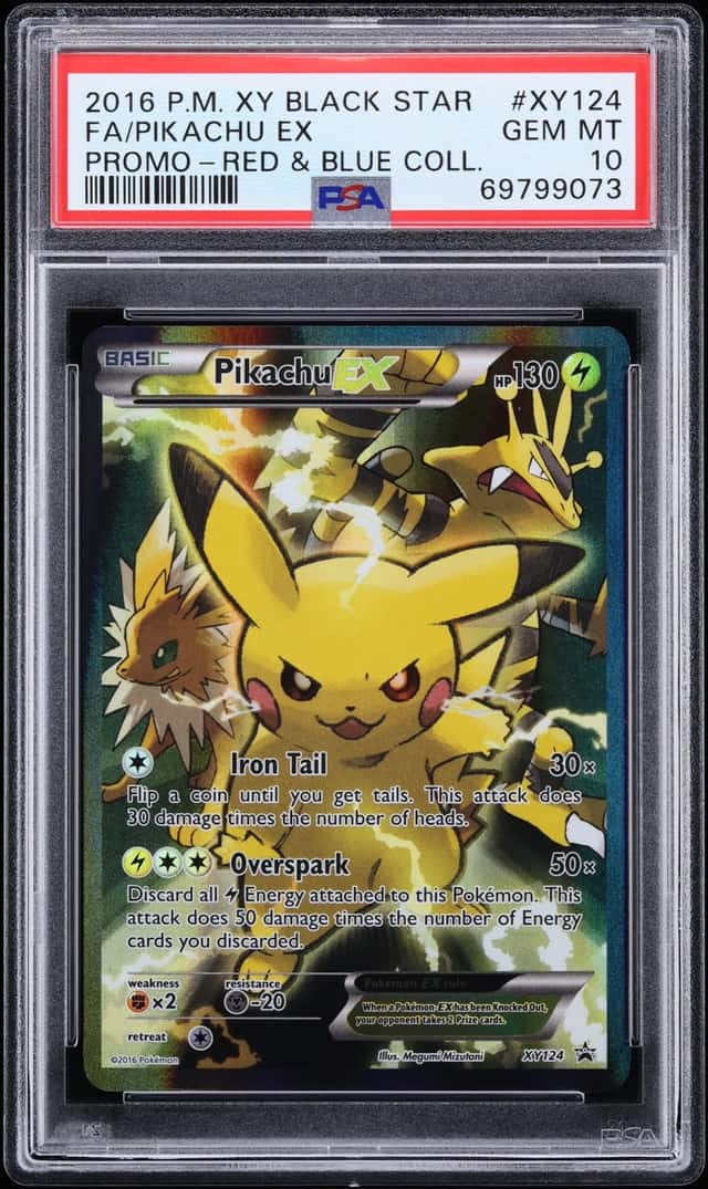 2016 Pokemon XY Promo Red & Blue Collection Full Art Pikachu EX #XY124 PSA 10 GEM MINT