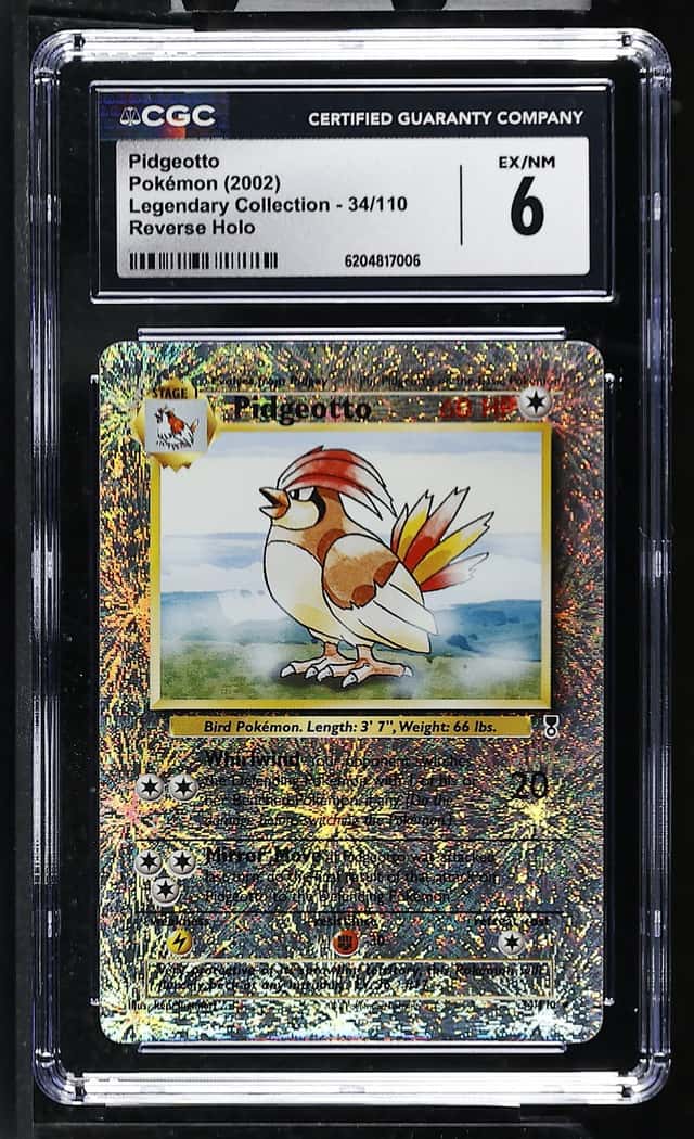 2002 Pokemon Legendary Collection Reverse Holo Pidgeotto #34 CGC 6 EXMT