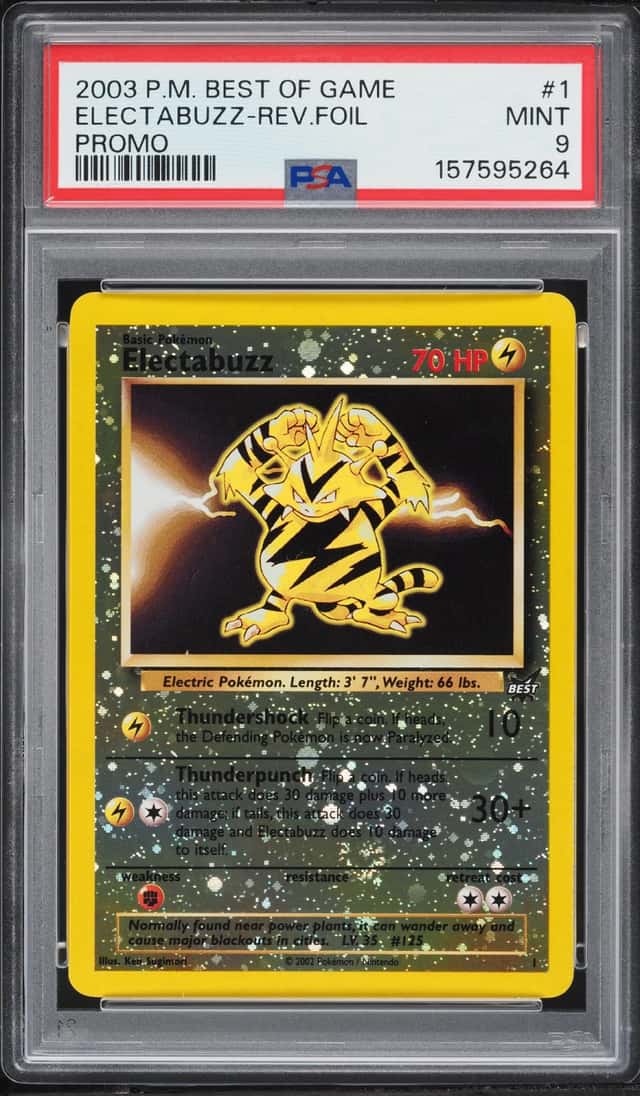 2003 Pokemon Best Of Game Promo Reverse Holo Electabuzz #1 PSA 9 MINT