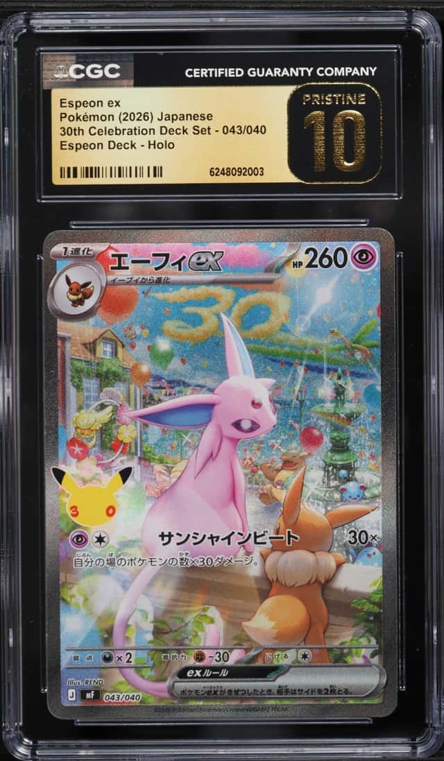 2026 Pokemon Japanese 30th Celebration Deck Set Full Art Espeon Ex #43 CGC 10 PRISTINE