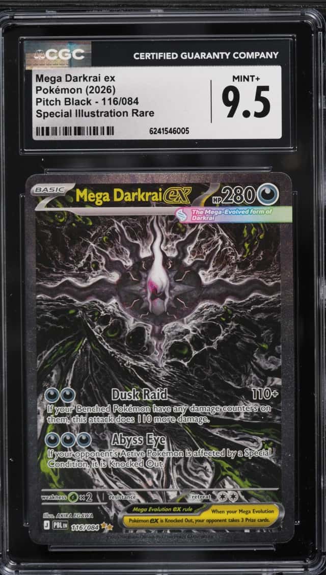 2026 Pokemon Mega Evolution Pitch Black SIR Mega Darkrai Ex #116 CGC 9.5 MINT+