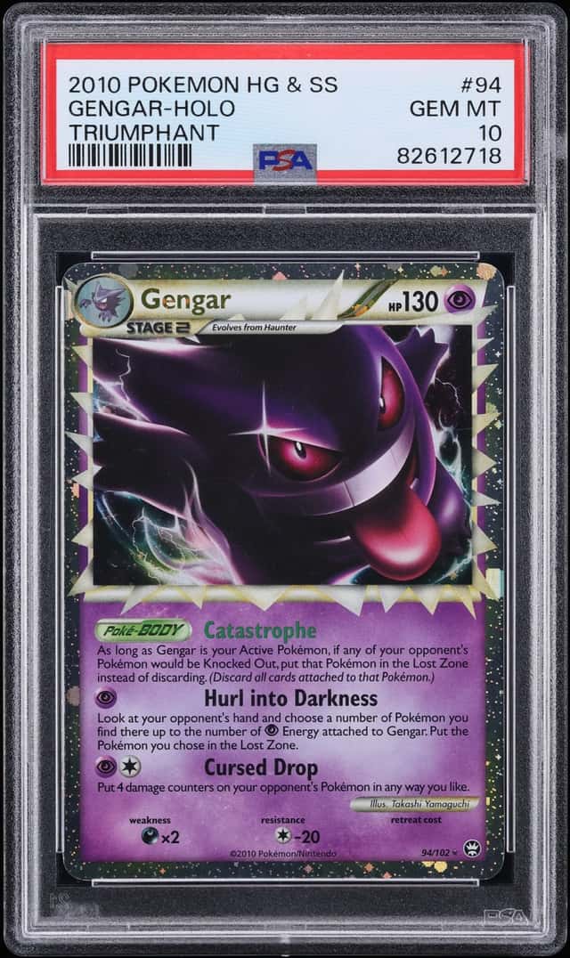 2010 Pokemon HeartGold & SoulSilver Triumphant Holo Gengar #94 PSA 10 GEM MINT