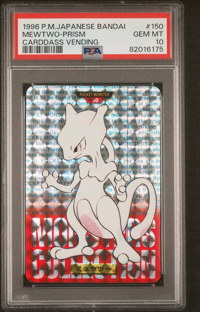 1996 Pokemon Japanese Bandai Carddass Vending Prism Mewtwo #150 PSA 10 GEM MINT