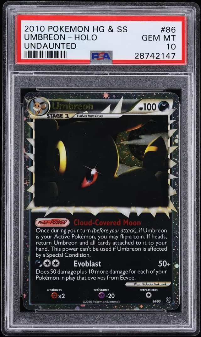 2010 Pokemon HeartGold & SoulSilver Undaunted Holo Umbreon #86 PSA 10 GEM MINT