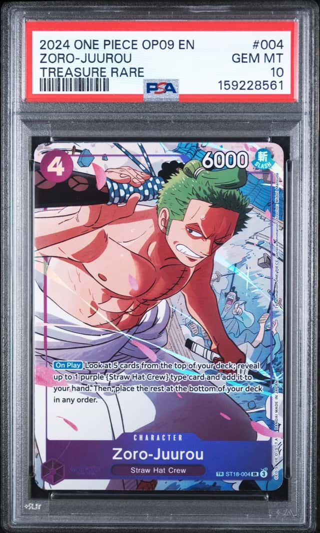 One Piece Zoro-Juurou Op09-Emperors In The New World 004 Treasure Rare PSA 10
