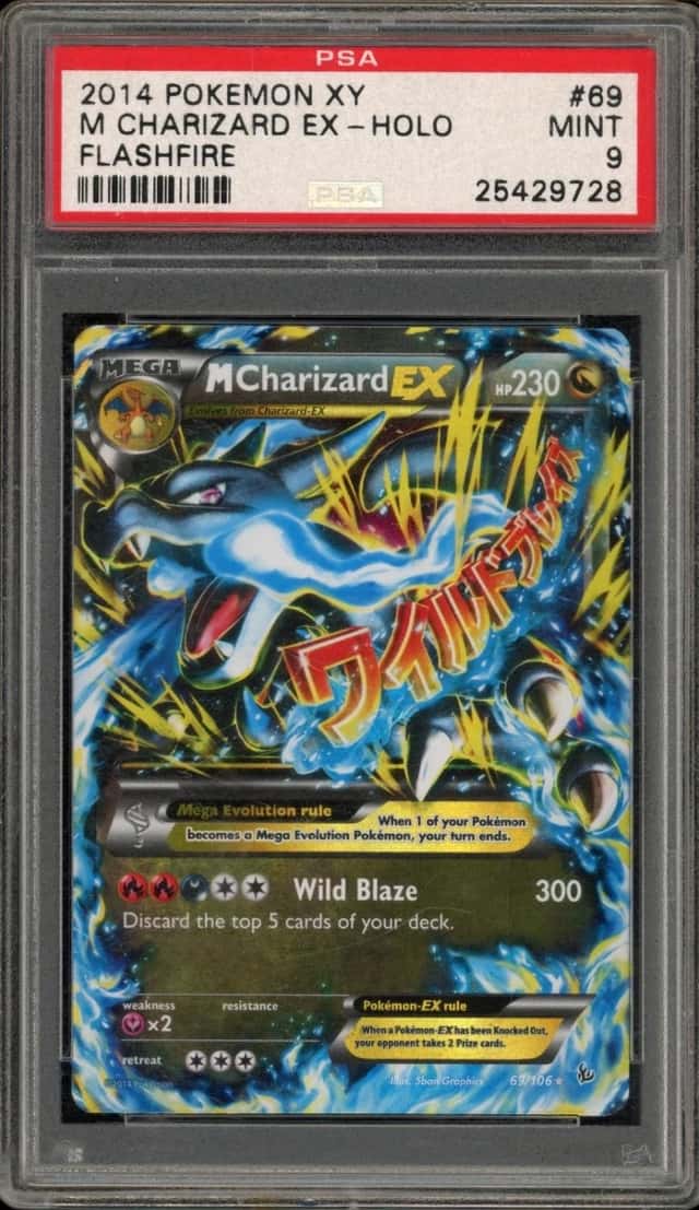 Pokemon M Charizard EX Flashfire 69/106 SCRATCHED SLAB PSA 9