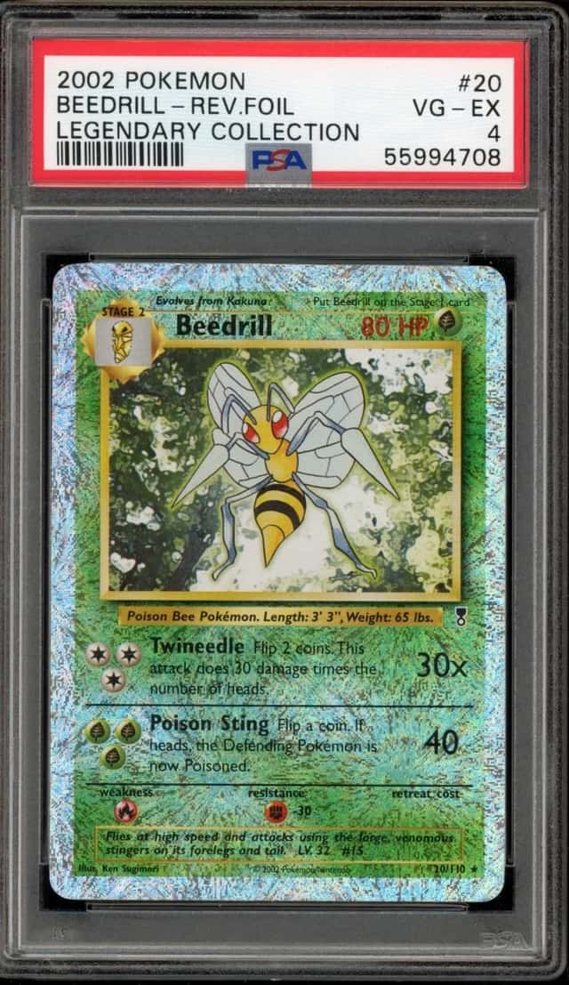 Pokemon Beedrill Reverse Holo Legendary Coll. 20 PSA 4