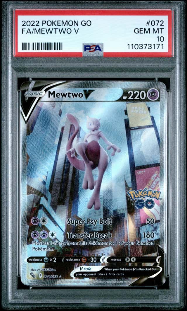 Pokemon Mewtwo V Go Full Alt Art 072 PSA 10 Gem Mint