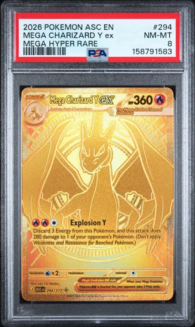 2026 POKEMON ASC EN-ASCENDED HEROES MEGA HYPER RARE MEGA CHARIZARD Y EX PSA 8