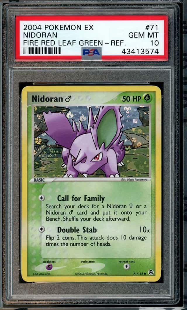 POKEMON NIDORAN-REV.FOIL 2004 EX FIRE RED & LEAF GREEN #71 PSA 10