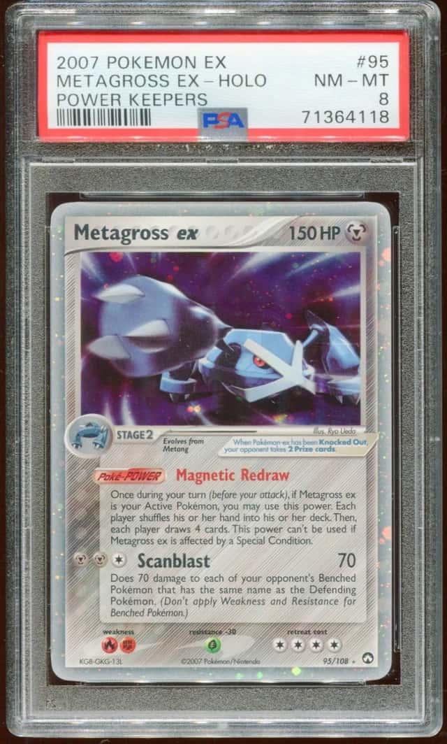 2007 POKEMON EX POWER KEEPERS METAGROSS EX #95/108 ULTRA RARE HOLO PSA 8 E10