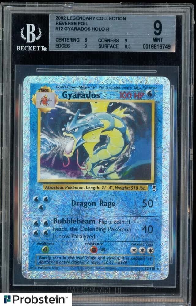 2002 Pokemon Legendary Collection #12/110 Gyarados Reverse Foil BGS 9 MINT