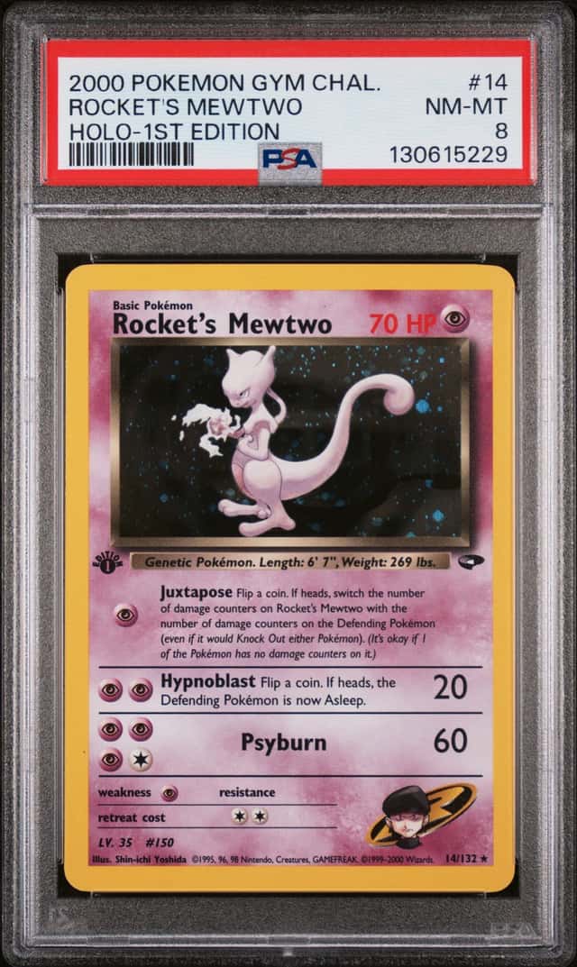 2000 Pokemon Gym Challenge 1st Edition #14 Rocket's Mewtwo Holo PSA 8 NM-MT
