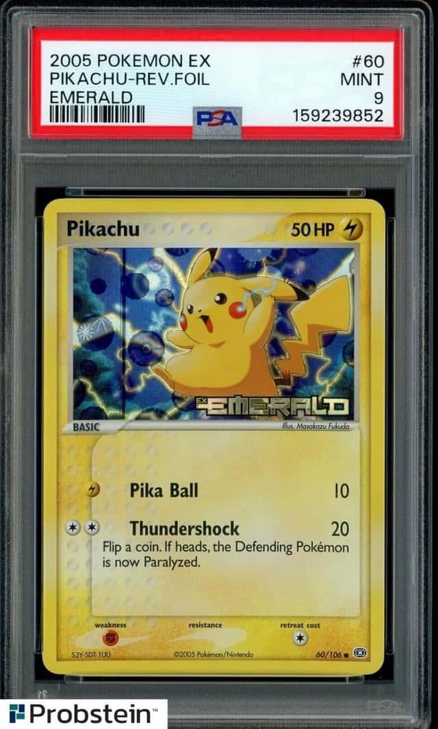 2005 POKEMON EX EMERALD #60 PIKACHU-REV.FOIL EMERALD PSA 9 MINT