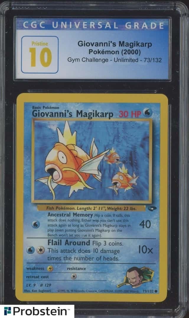 2000 Pokemon Gym Challenge #73 Giovanni's Magikarp CGC 10 PRISTINE