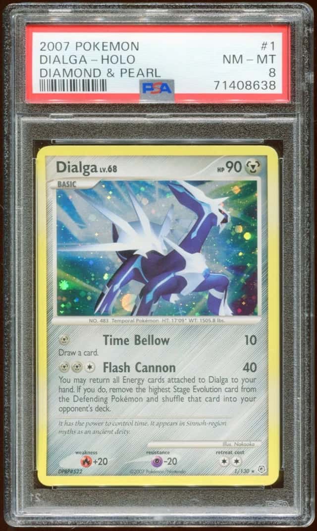 2007 POKEMON DIAMOND & PEARL DIALGA LV. 68 #1/130 RARE HOLO FOIL PSA 8 E10