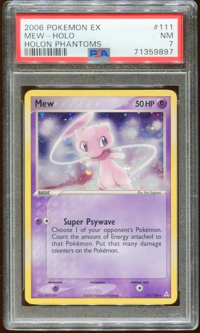 2006 POKEMON EX HOLON PHANTOMS MEW #111/110 RARE HOLO FOIL PSA 7 E10