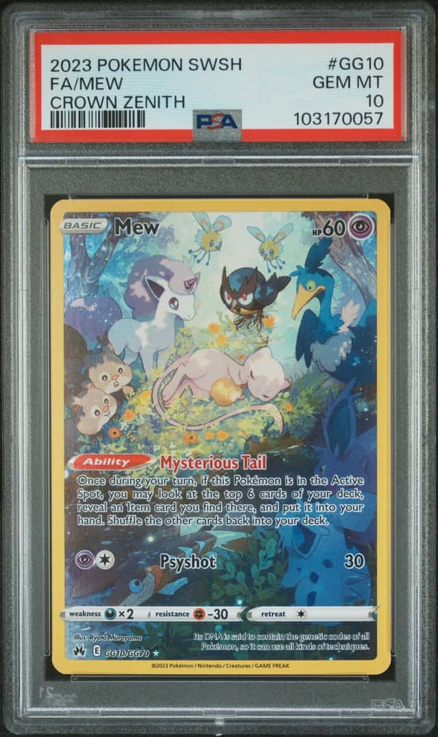2023 Pokemon Sword & Shield Crown Zenith Mew Galarian Gallery #GG10/GG70 PSA 10