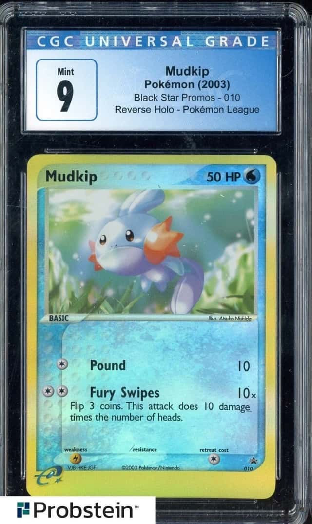 2003 Pokemon Black Star Promos Pokemon League #010 Mudkip Holo CGC 9