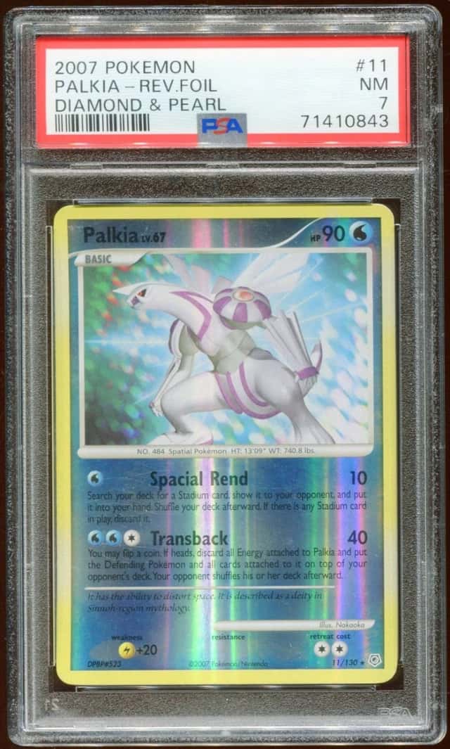 2007 POKEMON D & P DIAMOND & PEARL PALKIA LV. 67 #11/130 REV HOLO PSA 7 E10