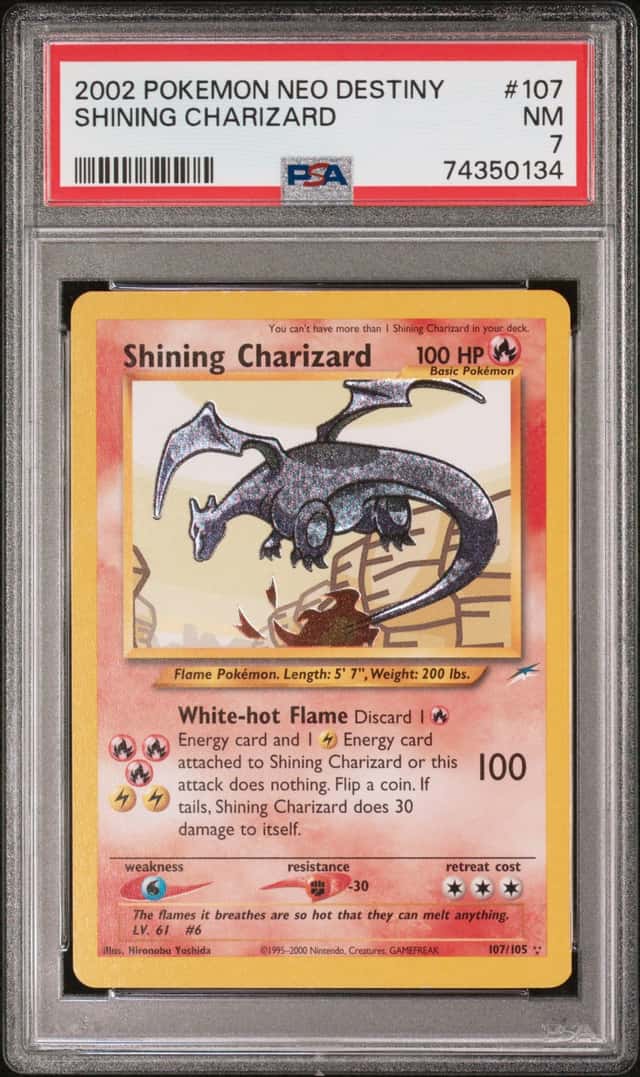 2002 POKEMON NEO DESTINY #107 SHINING CHARIZARD PSA 7
