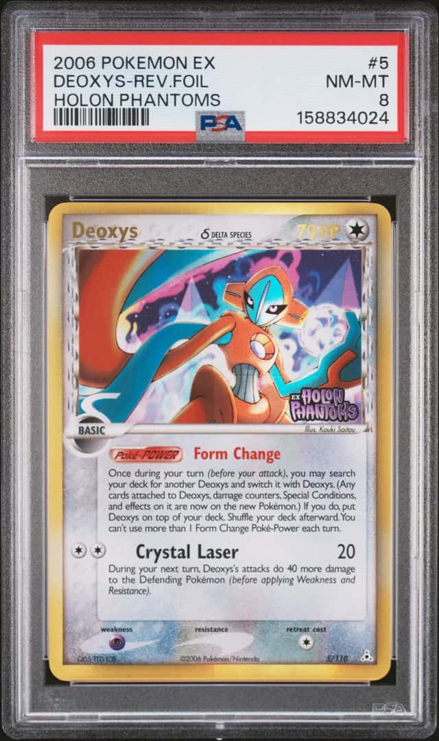 Pokemon 2006 Deoxys 5/110 Reverse Holo Rare EX Holon Phantoms PSA 8