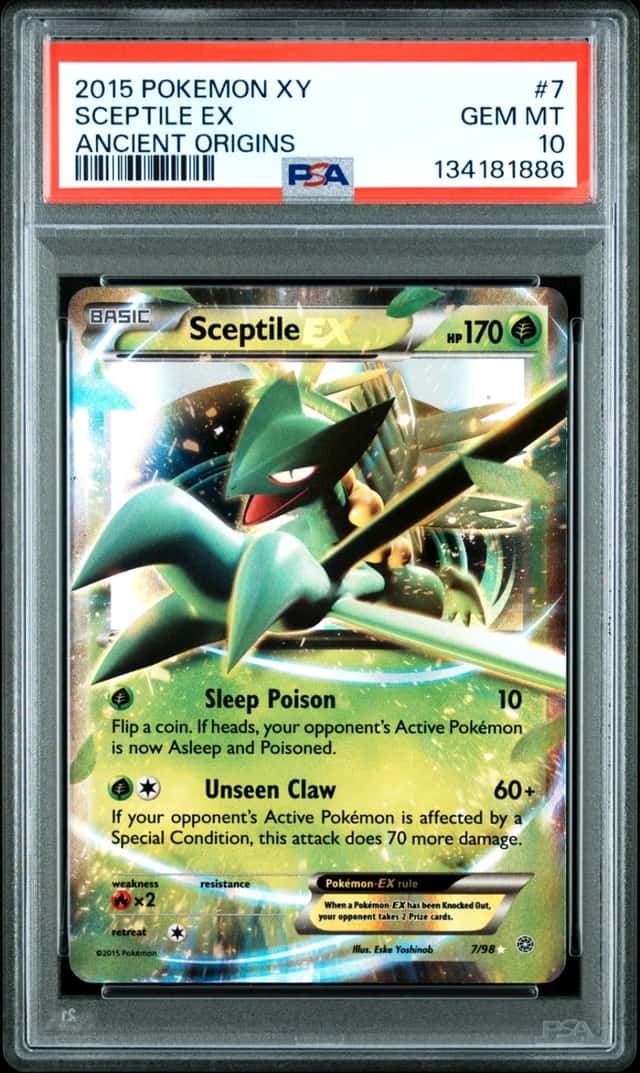 2015 POKEMON XY SCEPTILE EX ANCIENT ORIGINS #7 PSA 10