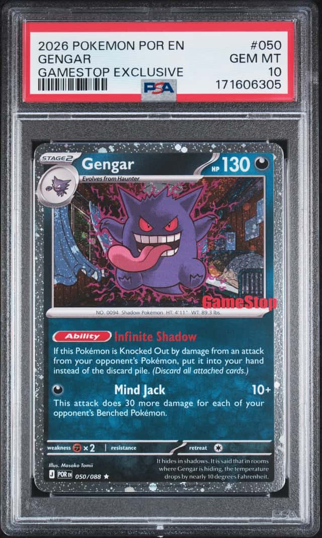 Pokemon TCG Gengar 050/088 Pokemon GO GameStop Exclusive Holo PSA 10