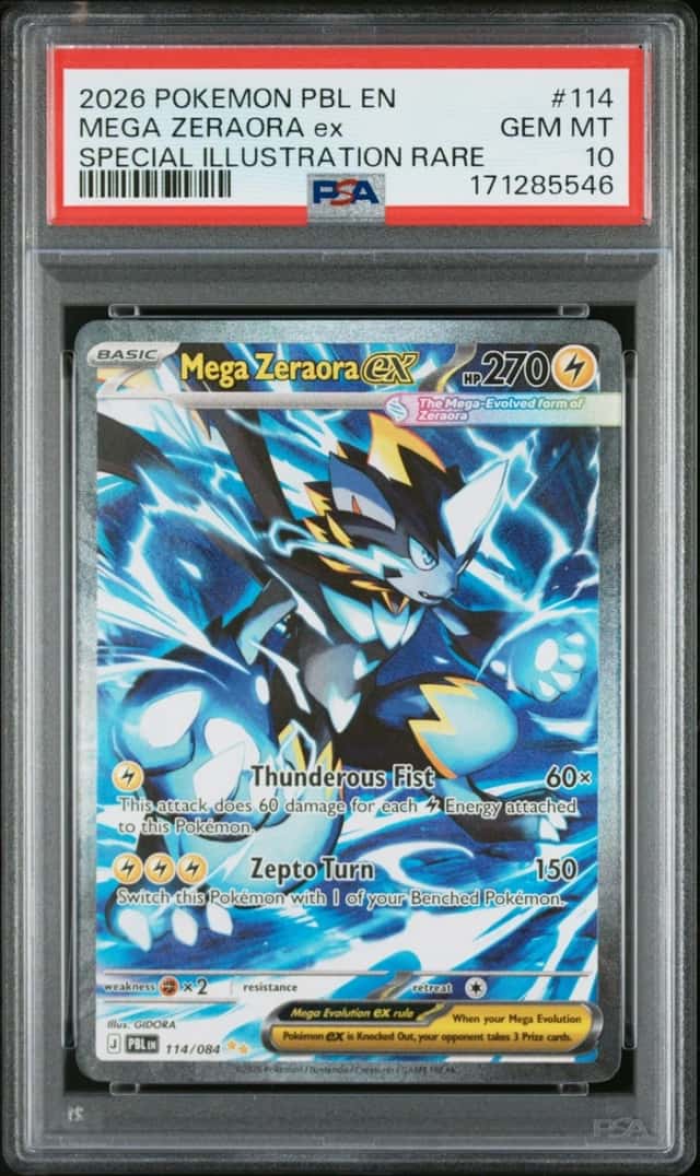 2026 POKEMON PBL EN-PITCH BLACK SPECIAL ILLUSTRATION RARE MEGA ZERAORA EX PSA 10