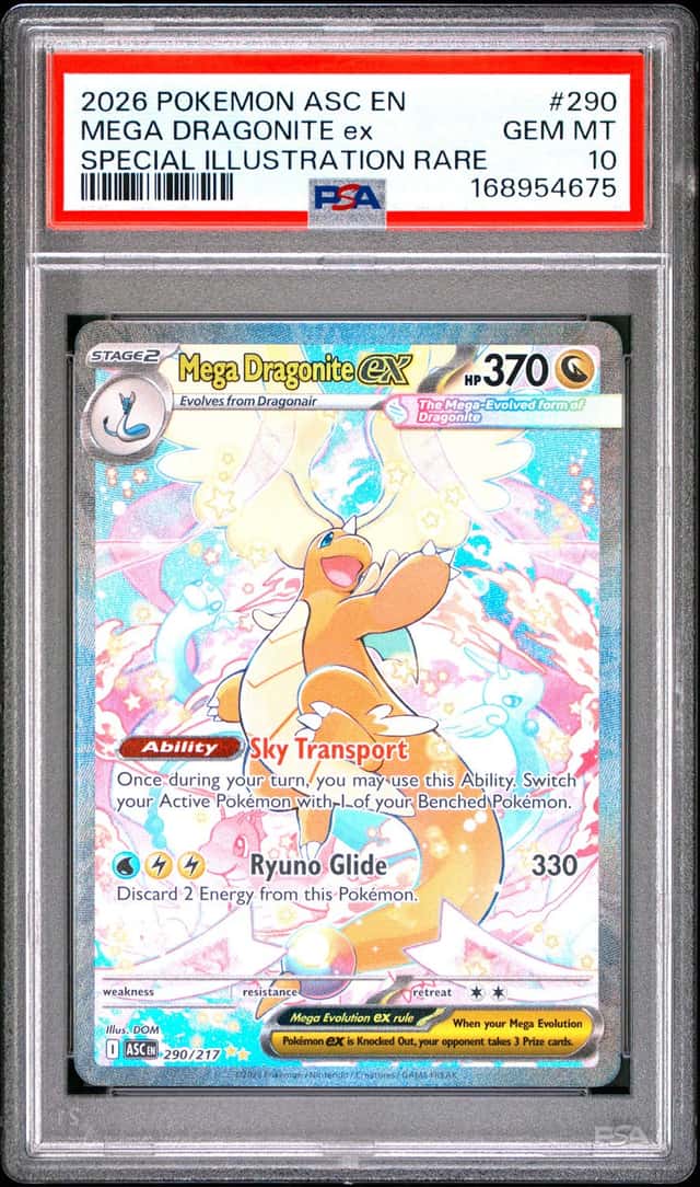 2026 POKEMON ASCENDED HEROES SPECIAL ILLUSTRATION RARE MEGA DRAGONITE EX PSA 10