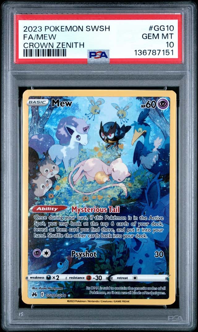 2023 Pokemon Sword & Shield Crown Zenith Mew Galarian Gallery #GG10/GG70 PSA 10