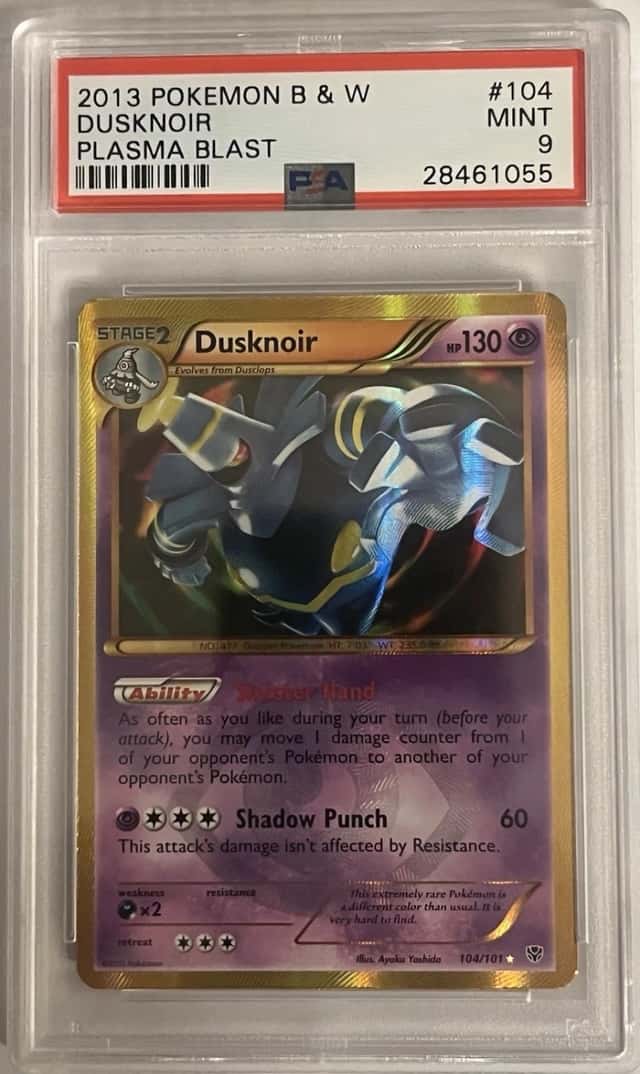2013 POKEMON DUSKNOIR PLASMA BLAST BLACK & WHITE PLASMA BLAST #104 PSA 9