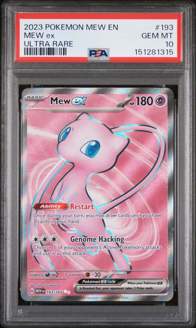 151281315 Mew ex 2023 Pokemon Scarlet Violet 151 MEW EN #193 Ultra Rare PSA 10