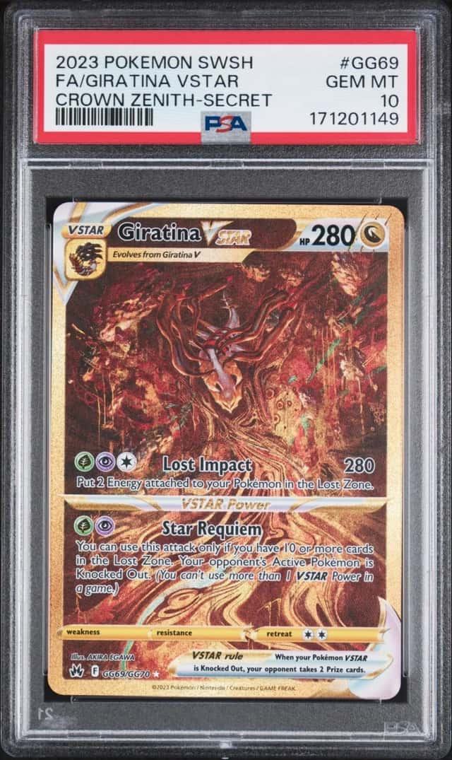 2023 POKEMON SWORD & SHIELD CROWN ZENITH SECRET FULL ART/GIRATINA VSTAR PSA 10