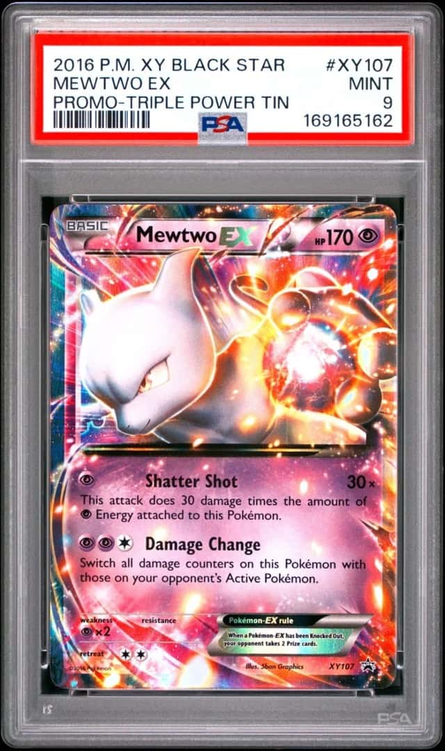 2016 POKEMON XY MEWTWO EX PROMO-TRIPLE POWER TIN BLACK STAR PROMO #XY107 PSA 9