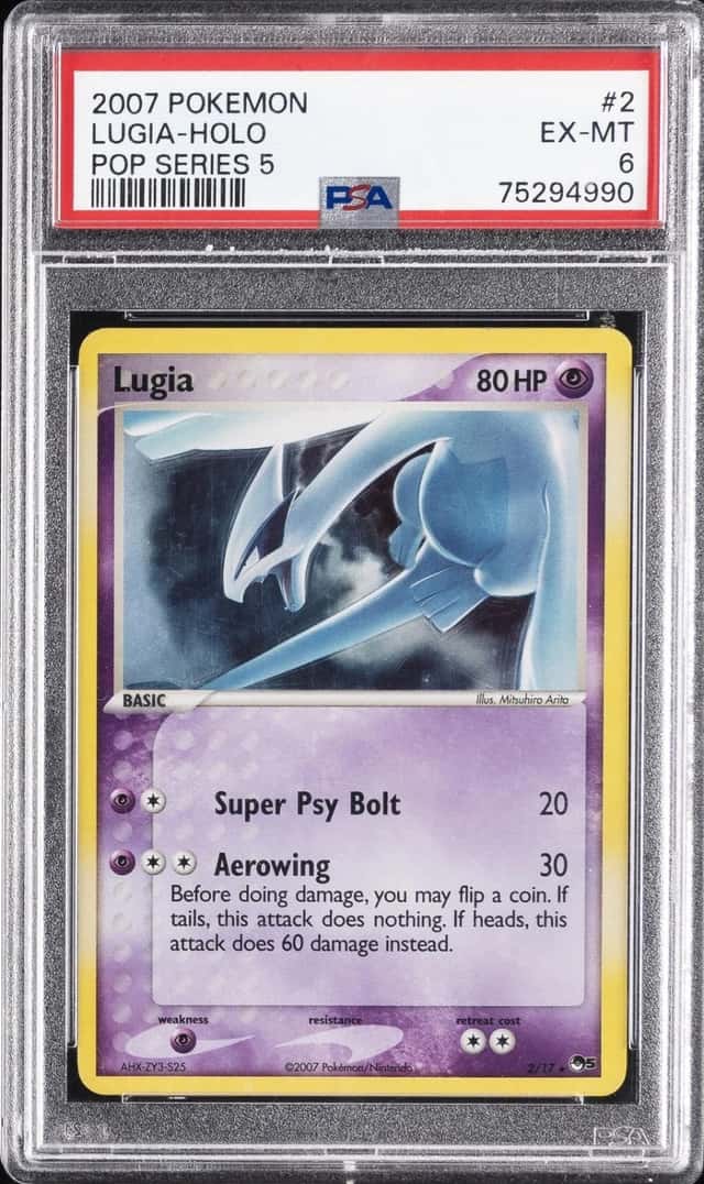 2007 POKEMON POP SERIES 5 #2 LUGIA-HOLO PSA 6