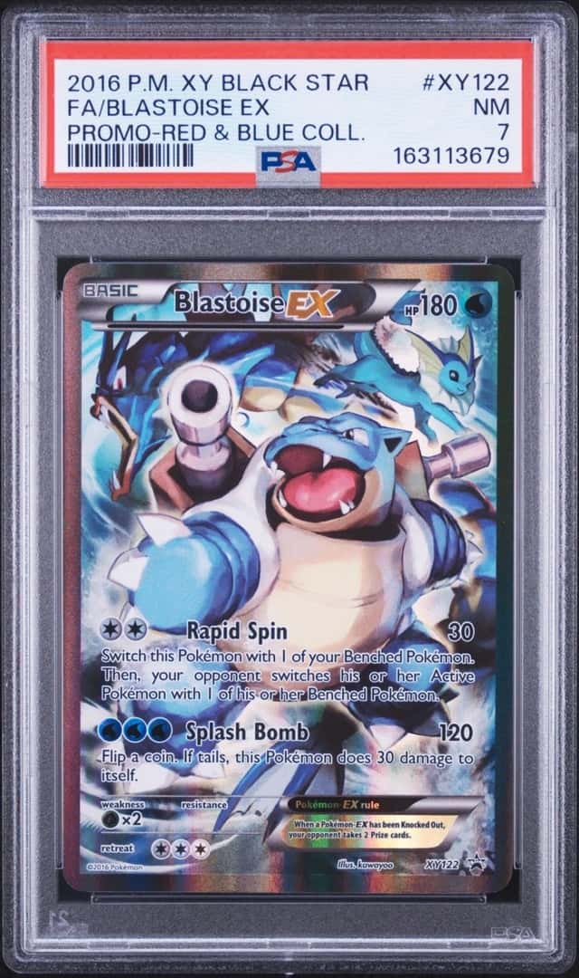 2016 POKEMON XY BLACK STAR PROMO #XY122 FULL ART/BLASTOISE EX PSA 7