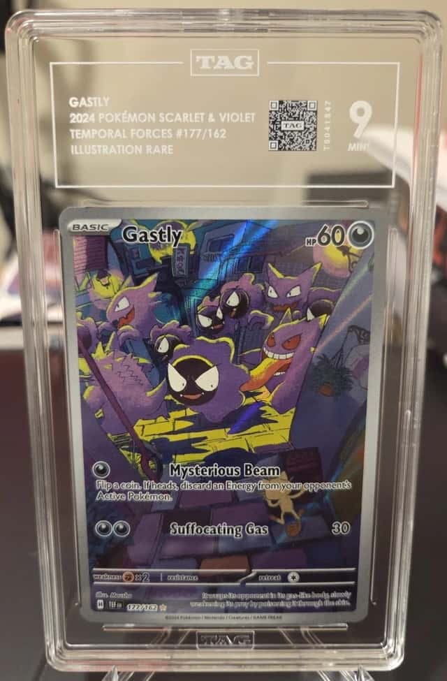 Pokemon Temporal Forces Gastly 177/162 Illustration Rare TAG 9 Mint