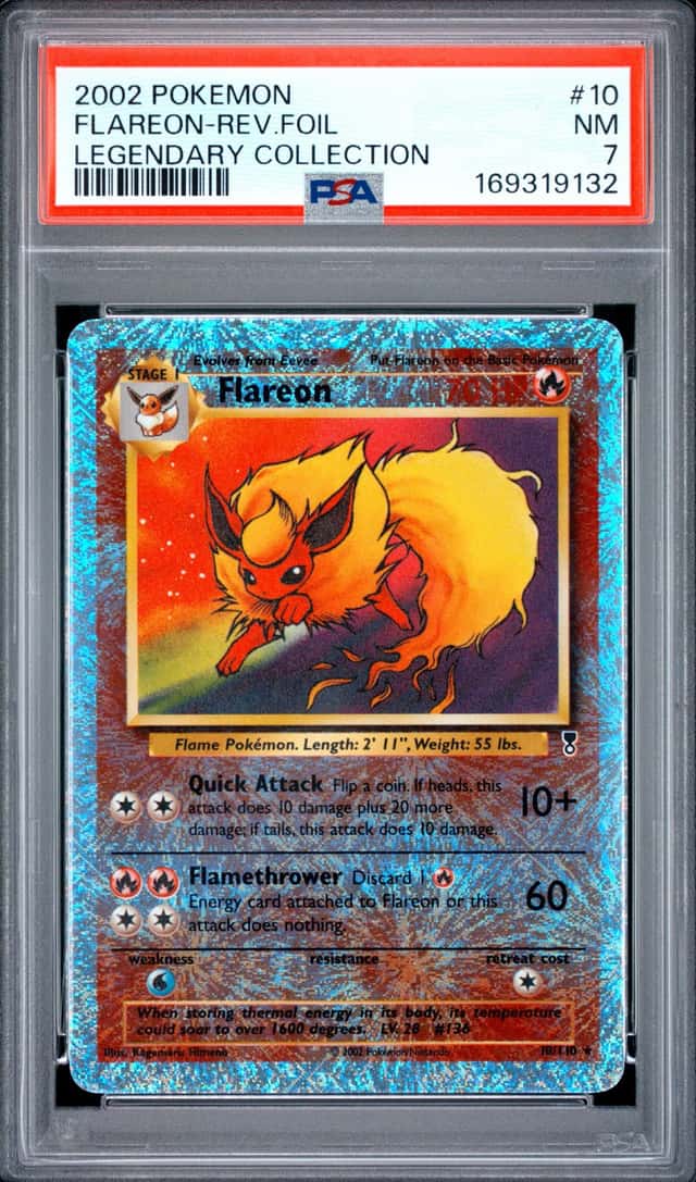 2002 Pokemon Legendary Collection Flareon Reverse Holo #10/110 PSA 7