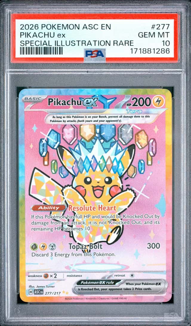 2026 Pokemon PIKACHU PSA 10 ASCENDED HEROES EN Special Illustration Rare #277 EX