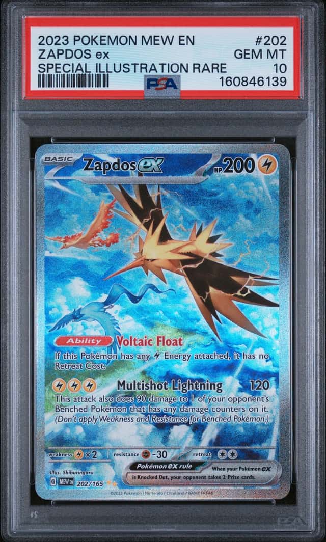2023 Pokemon SV 151 Zapdos ex Special Illustration Rare #202/165 PSA 10 GEM MINT